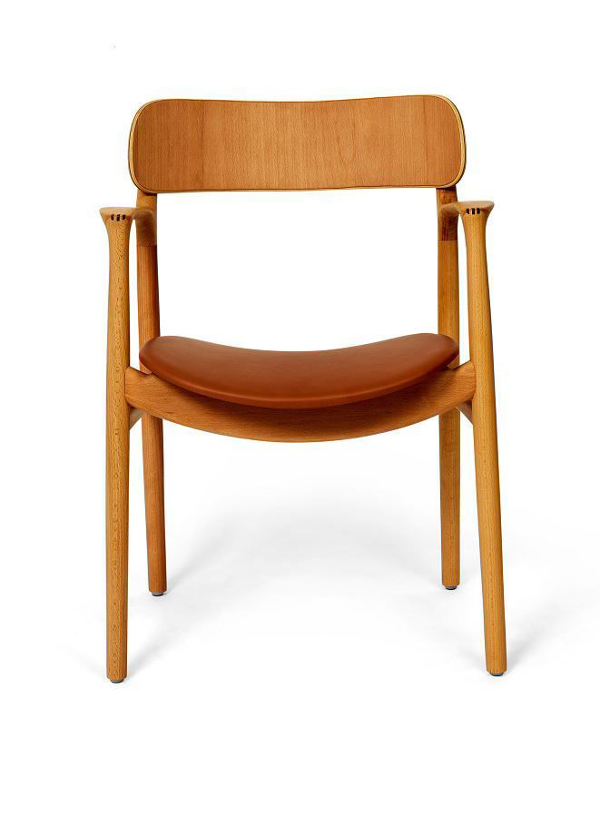 Billede af Bent Hansen Asger Stol M. Polstring H: 80 cm - Bøg, Olieret / Zenso2 207 Sort Læder