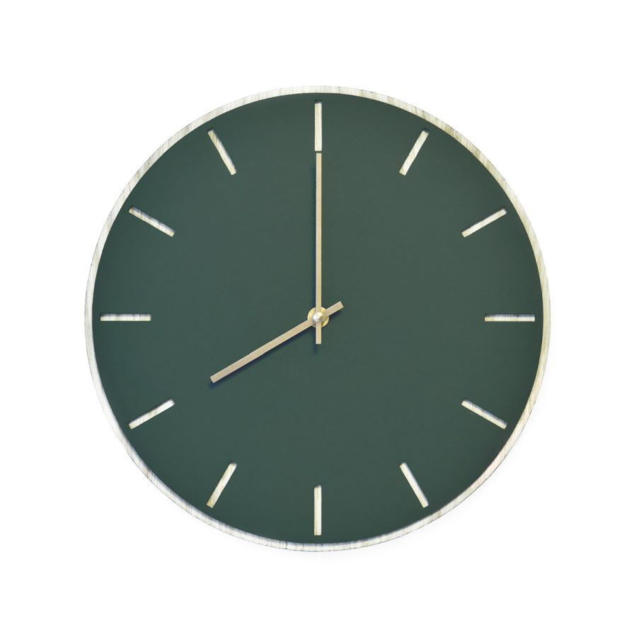 Billede af Hemverk Vægur Ø: 28 cm – Conifer Oak/Gold