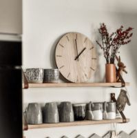 Billede af Hemverk Vægur Ø: 28 cm – Light Oak/Copper