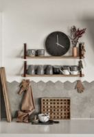 Billede af Hemverk Vægur Ø: 28 cm – Gunpowder/Gold 