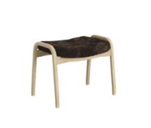 Billede af Swedese Lamino Fodskammel H: 48 cm - Eg Naturlak/Espresso Fåreskind