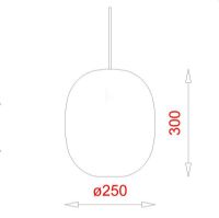 Billede af Piet Hein Superæg 300 Pendel Ø: 25 cm - Opal/Rød Ledning