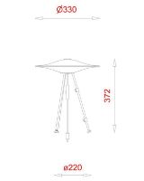 Billede af Piet Hein Sinus 330 Bordlampe H: 37,2 cm - Opal/Sort Ledning