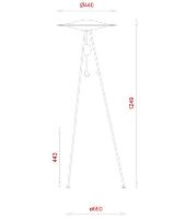 Billede af Piet Hein Sinus 440 Gulvlampe H: 124,9 cm - Opal/Rød Ledning KAMPAGNE TILBUD OUTLET