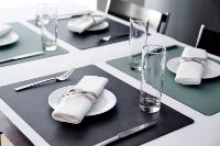Billede af LindDNA Table mat Square Double L 35x45 cm - Nupo light blue/nupo light grey  OUTLET