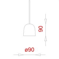 Billede af Piet Hein Super 90 Pendel Ø: 9 cm - Opal/Rød Ledning