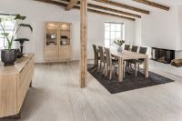 Billede af Skovby SM64 Spisebordsstol H: 96 cm - Hvidolieret Eg / Sort Læder