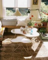 Billede af Swedese Flower Mono Sofabord 90x84x45 cm - Hvidlakeret Ask/Hvid Stål