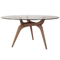 Billede af Brdr. Krüger Triiio Spisebord Ø: 135 cm - Olieret Valnød/Bronze Glas