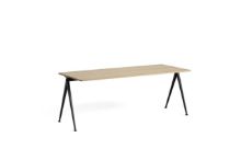 Billede af HAY Pyramide Table 01 140x75 cm - Black Powder Coated Steel/Matt Lacquered Oak