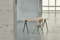 Billede af HAY Pyramide Table 01 140x75 cm - Black Powder Coated Steel/Matt Lacquered Oak