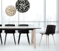 Billede af Andersen Furniture TAC Spisebordsstol SH: 46 cm - Matsort Plast / Hvidpigmenteret Eg Mat Lak