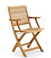 Billede af Kircodan Espresso Klapstol Med Armlæn SH: 45 cm - Teak 