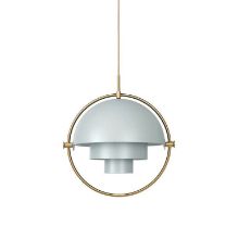 Billede af GUBI Multi-Lite pendel Ø:36 cm Brass base - Sea Grey skærm 