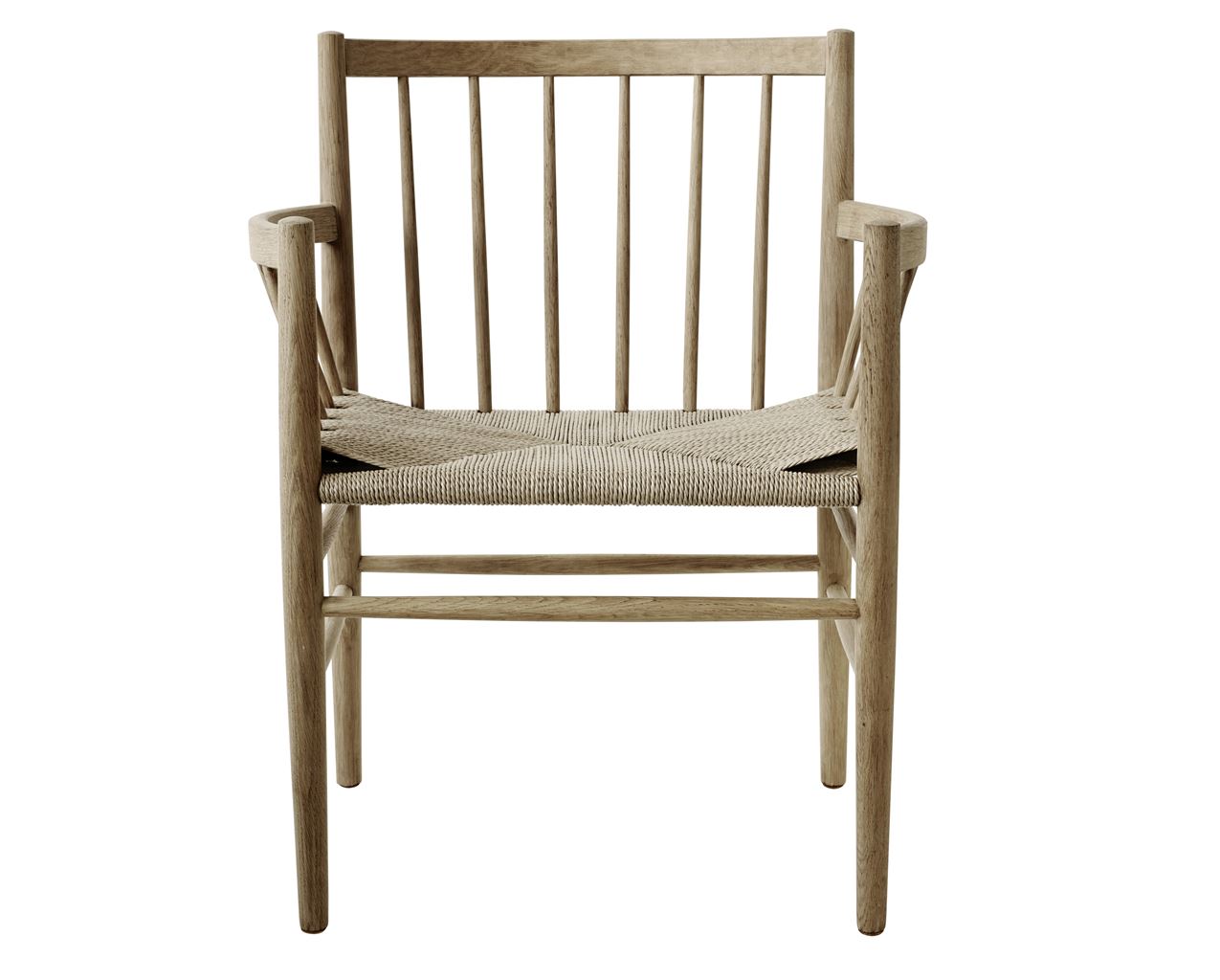 Billede af FDB Møbler Stol Jørgen Bækmark J81 H: 82 cm - Mat Lak Eg/Natur Flet