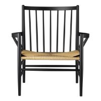 Billede af FDB Møbler Jørgen Bækmark Loungestol J82 Bøg/Flet - Sort/Natur