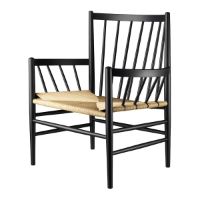 Billede af FDB Møbler Jørgen Bækmark Loungestol J82 Bøg/Flet - Sort/Natur