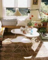 Billede af Swedese Flower Mono Sofabord 90x84x39 cm - Hvidlakeret Ask/Hvid Stål