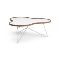 Billede af Swedese Flower Sofabord 114x107x45 cm - Valnød/Hvid Laminat/Krom 