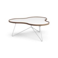 Billede af Swedese Flower Sofabord 114x107x45 cm - Valnød/Hvid Laminat/Krom 