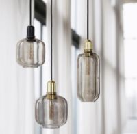 Billede af Normann Copenhagen Amp Pendel Small H: 17cm - Smoke/Messing