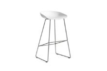 Billede af HAY AAS 38 Barstol High SH: 74 cm - Stainless Steel/White