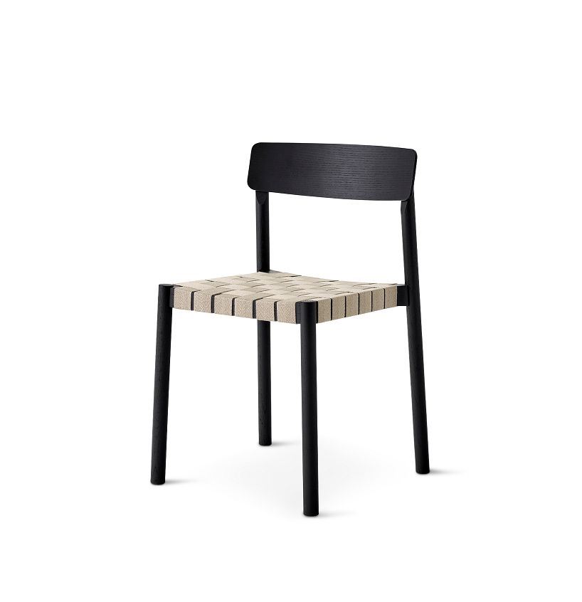 Billede af &Tradition TK1 Betty Chair SH: 47cm - Black/Natural Linen