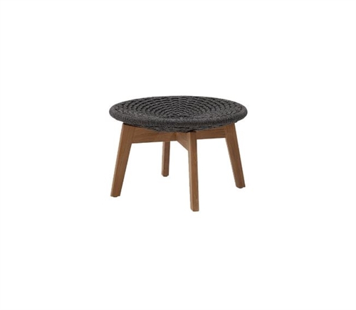 Billede af Cane-line Outdoor Peacock Fodskammel / Sidebord - Teak / Dark Grey