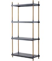Billede af Cane-line Outdoor Frame Reolsystem Komplet Basis H: 204 cm - Teak/Lava Grey