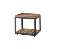 Billede af Cane-line Outdoor Level Sofabord Lille 48x48 cm - Lava Grey/Teak