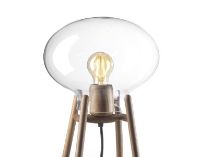 Billede af FDB Møbler U5 Hiti Gulvlampe m. Sort Ledning H: 124 cm - Lakeret Valnød/Opal Glas FORUDBESTIL: JULI 2026