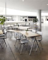 Billede af HAY Pyramid 12 Bench L: 190 cm - Beige Steel Base/Matt Lacquered Oak