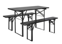 Billede af Nordal Havesæt Med Bord og Bænke 160x60 cm - Sort 