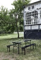 Billede af Nordal Havesæt Med Bord og Bænke 160x60 cm - Sort 