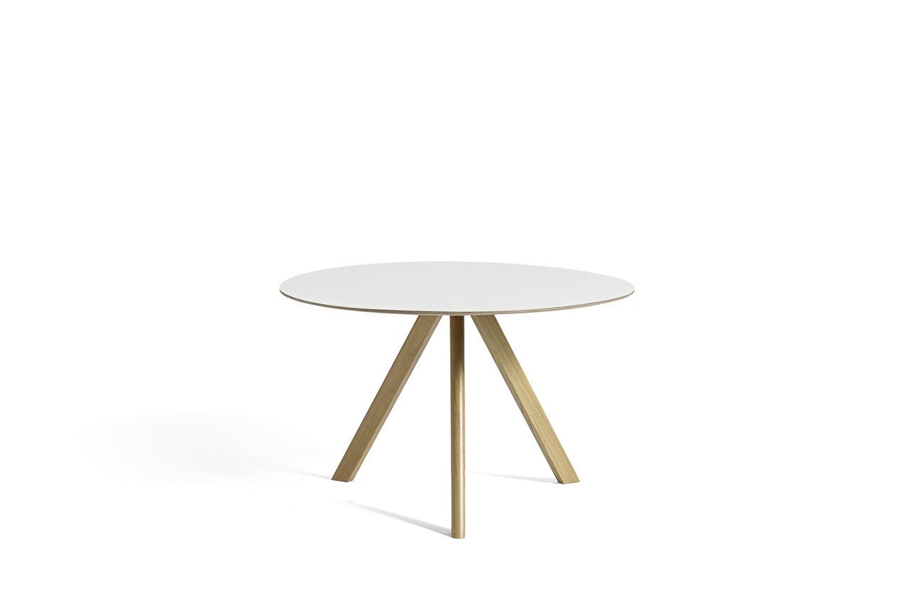 Billede af HAY CPH 20 Round Table Ø: 120 cm - Lacquered Solid Oak/Off White Linoleum