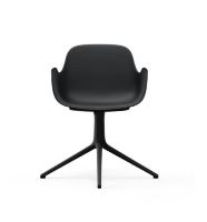 Billede af Normann Copenhagen Form Drejestol m. armlæn SH: 44cm - Sort/Sort Aluminium
