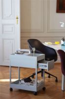 Billede af HAY AAC153 Fuldpolstret Kontorstol m/hjul SH: 56 cm - Sort Sense Læder/Sort Aluminium

