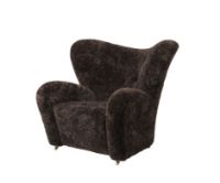 Billede af Audo Copenhagen Den Trætte Mand Lænestol - Dark Stained Oak/Lammeskind Espresso