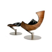 Billede af Bruunmunch The Lobster FOOTstool H: 41 cm - Walnut / Chrome 