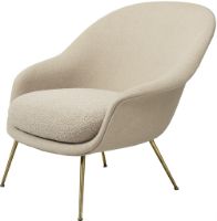Billede af GUBI Bat Lounge Chair Low Back SH: 39 cm - Antique Brass Base/Harp 020