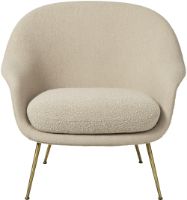 Billede af GUBI Bat Lounge Chair Low Back SH: 39 cm - Antique Brass Base/Harp 020