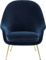 Billede af GUBI Bat Lounge Chair High Back 39 cm - Brass Semi Matt Velvet