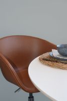 Billede af Hay AAC53 Fuldpolsteret Kontorstol med hjul SH: 42-56 cm -  Sierra SIK1003 Cognac læder / Aluminium 