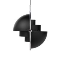 Billede af GUBI Multi-Lite pendel Small Ø:25,5 cm Chrome base - Black Semi Matt skærm