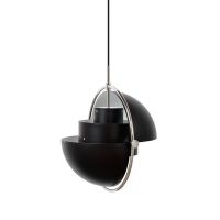 Billede af GUBI Multi-Lite pendel Small Ø:25,5 cm Chrome base - Black Semi Matt skærm