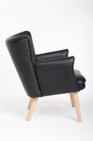Billede af Skipper Teddy Lænestol SH: 43 cm - Eg/Sort Læder