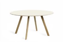 Billede af HAY CPH 25 Round Table Ø: 140 cm - Lacquered Solid Oak/Off White Linoleum 