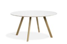 Billede af HAY CPH 25 Round Table Ø: 140 cm - Lacquered Solid Oak/White Laminate 
