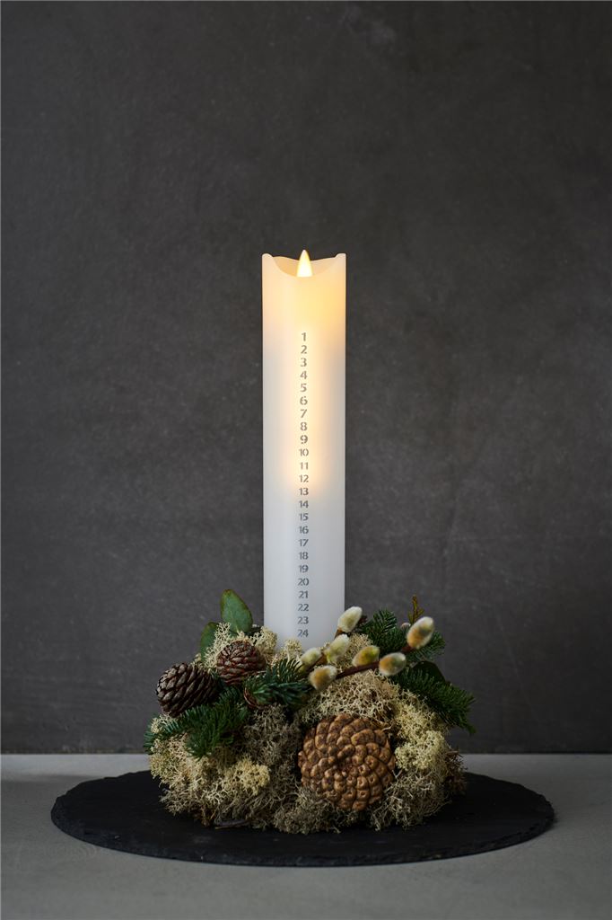 Billede af Sirius Sara Kalenderlys LED H: 29 cm - Hvid/Sølv OUTLET