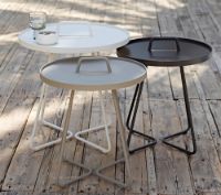 Billede af Cane-line Outdoor On-The-Move Sidebord Lille Ø: 44 cm - Taupe